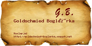Goldschmied Boglárka névjegykártya